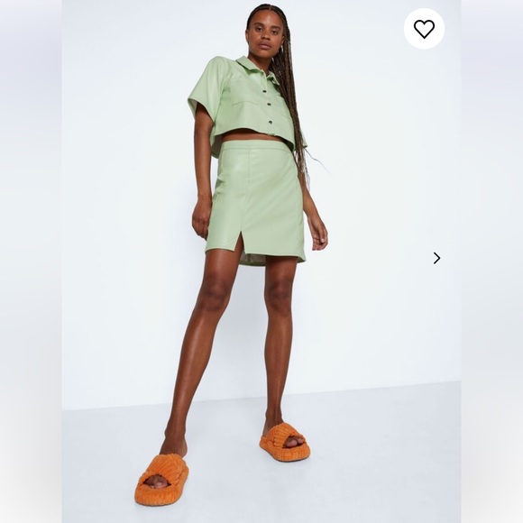 Pale green faux leather skirt size XL NWOT - Picture 10 of 11